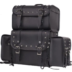 Sissy Bar Bag Motorcycle Luggage Travel Removable Side Bags Universal Fit Harley - Picture 1 of 4