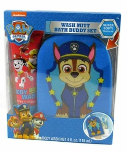 Nickelodeon, Paw Patrol Chase guanto da lavaggio per bambini + lavaggio corpo | set regalo compagno di bagno - Foto 1 di 3
