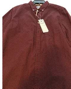 Cactus Man Men’s Slim Fit Burgundy Polka Dot Button-Up Shirt Size L NWT - Picture 1 of 3