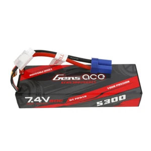 Gens Ace 2S 5300mAh 7.4V 60C Hardcase/Hardwired LiPo Battery (EC5) - Picture 1 of 1