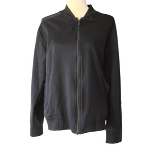 Adidas Badge of Sport ID Track Bomber Microfiber Jacket Black Mens Sm Womens M - Picture 1 of 9