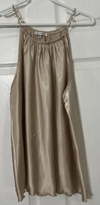 Tash + Sophie Damen Bluse Gold Glanz Polyester Peal & Gold ärmellos Größe XL - Bild 1 von 6
