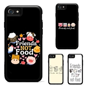 Anti scratch Cover Friends not Food Vegan For Apple iPhone SE 11 12 13 14 15 16 - Picture 1 of 25