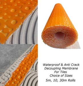 Decoupling Membrane Matting 5m to 30m2 Anti Crack, Waterproof Roll - Orange - Picture 1 of 6