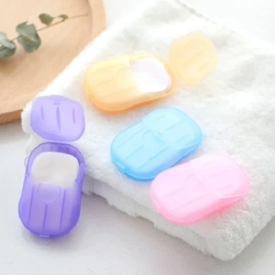 20 Sheets Disposable Hand Washing Tablet Travel Outdoor Carry Soap Paper
