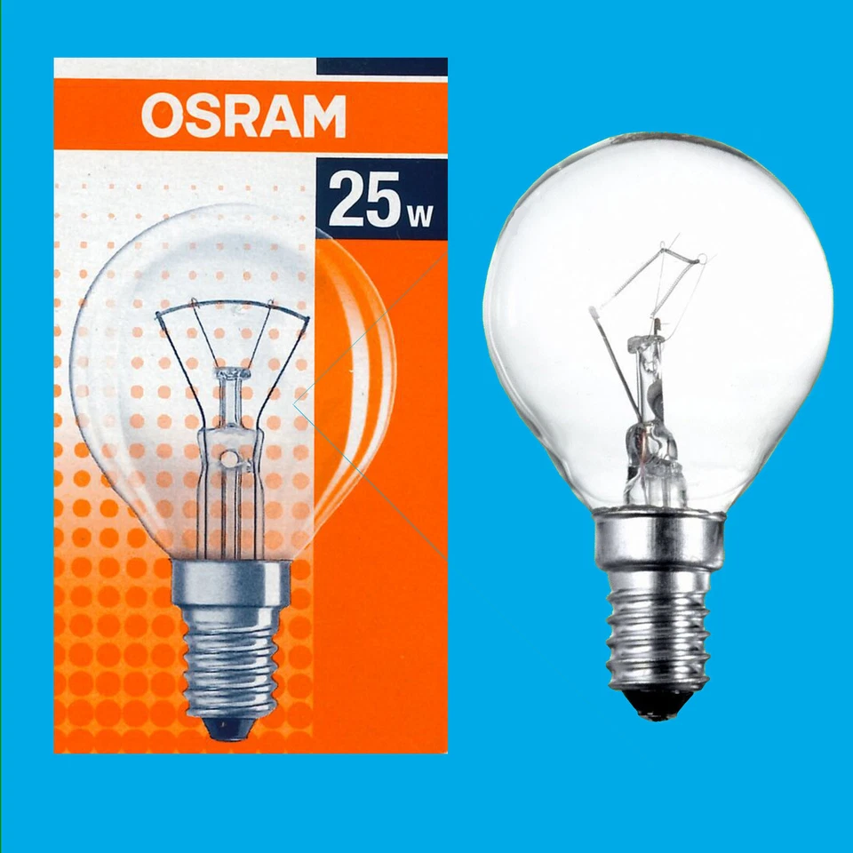 12x 25W Osram Incandescent Filament Clear Golf Dimmable Light Bulb E14 SES - Image 1 of 1