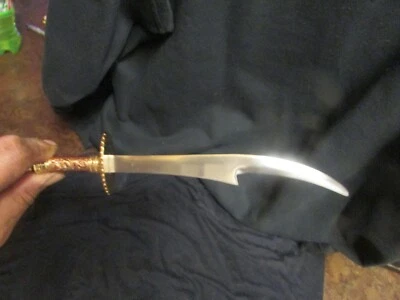 Adaga curva de aço inoxidável sólido Medieval Knight cabo de caveira de metal profissional BOM! - Imagem 1 de 4