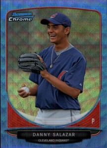 2013 Bowman Chrome Prospects Blue Wave Refractors Card #BCP6 Danny Salazar
