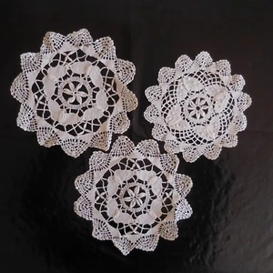 3 Manteles Hecho Mano Gancho Colgador Perfecta De Venecia Tela Antiguo Arte New - Imagen 1 de 12