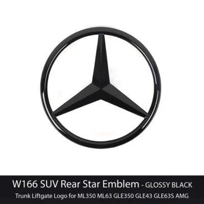 Insignia maletero trasero negro brillante emblema estrella para Mercedes Benz W166 A1668170016 Foto 1 de 4