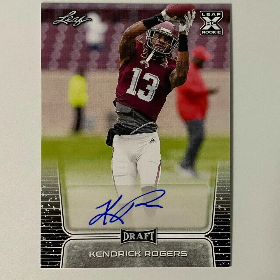 2020 Leaf Draft KENDRICK ROGERS #BA-KR1 Texas A&M Aggies Rookie RC Auto Card - Image 1 of 1