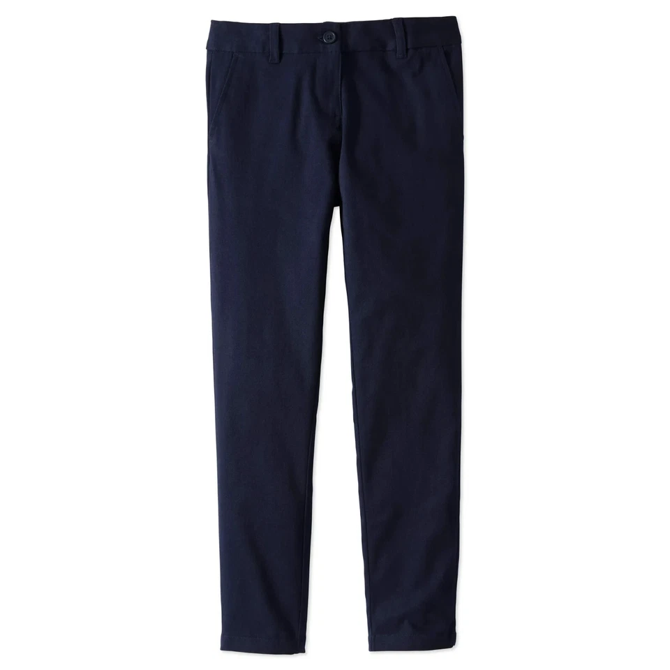 Wonder Nation Girls School Uniform Stretch Twill Skinny Pants Dark Navy Size 8 - Image 1 of 1