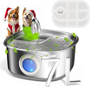 Dog Water Fountain Stainless Steel, 236 Oz/7L Automatic Dog Water Dispenser with - Picture 1 of 8