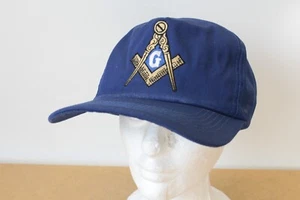 Vintage Freemasons Square and Compasses Masonic Snapback Hat Blue AB FAST SHIP - Picture 1 of 7