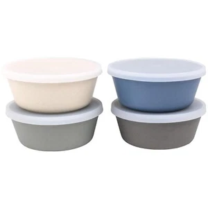 Dinnerware Bowls Bamboo Kids With Lids Set Of Four 10 Oz Kid-sized Cereal - Picture 1 of 4