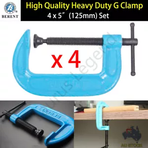 4x 5" Heavy Duty G Clamp Set BERENT Workbench Grip Tool Carpentry Metalwork - Picture 1 of 4