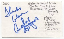 Aisha de Haas Signed 3x5 Index Card Autographed Actress Law and Order Rent
