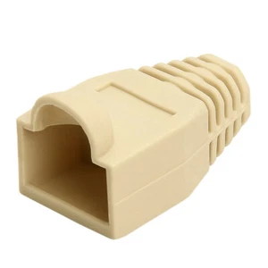 50Pcs Ivory RJ45 Strain Relief Boots Cat5e Cat6 Ethernet Network Cable Plug Cap - Afbeelding 1 van 3