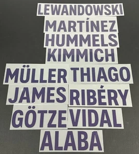 Identificación deportiva oficial Bayern Munich 2018 2019 jugador visitante tamaño nombre bloques - Imagen 1 de 3