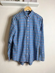 Gant Indigo Broadcloth Long sleeve Checked shirt - sz M (15 3/4') - Picture 1 of 8