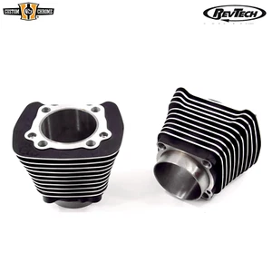 RevTech Black Cylinders x2 Fit Forn 1988-2003 Harley XL1200cc Evolution 3.5"Bore - Picture 1 of 3