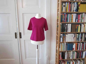 PETER HAHN Kurzarm-Pullover Gr. 38 fuchsia-magenta-rot 100% Merino-Wolle NEU - Bild 1 von 3