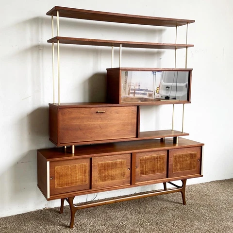 Mid Century Modern Wall Unit Bar by James-Philip Co Cover