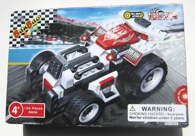 BanBao Construction Set Turbo Power Race Car #8606 102 pieces NEW in Box - Image 1 of 2