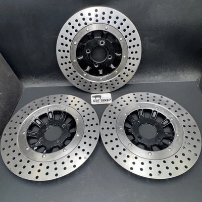 Kawasaki 1978 78 Z1R 1000 Z1-R D1 OEM Matching Drilled Front & Rear Brake Rotors - Image 1 of 4