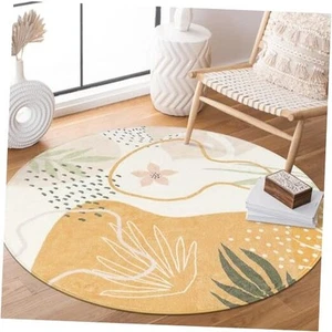 Boho Round Rug - Circle Rug 3Ft Washable Non-Slip Ultra-Thin 3' Round Taupe - Picture 1 of 7