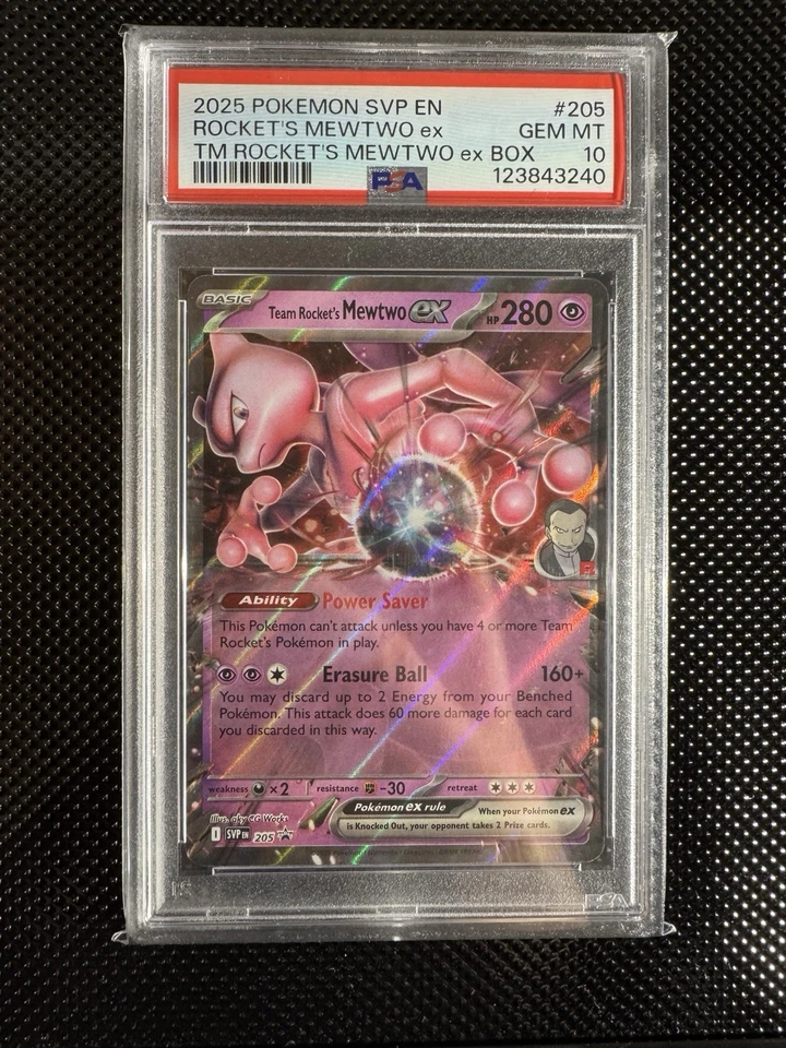 PSA 10 - Team Rocket's Mewtwo ex 205 Sv: Scarlet & Violet Promo Cards Holo - Image 1 of 4