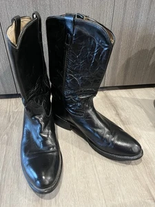 Circle A Men’s Black Leather Western/ Cowboy Boots Size 13 - Picture 1 of 5
