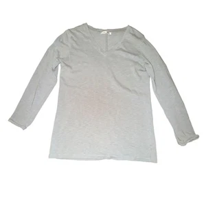 Camiseta American Giant Premium Slub cuello en V para mujer talla S gris jaspeado L/S - Imagen 1 de 6