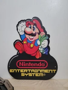 RARE Mario Nintendo Metal Sign Game Promo Store Display Game room Decor - Picture 1 of 3