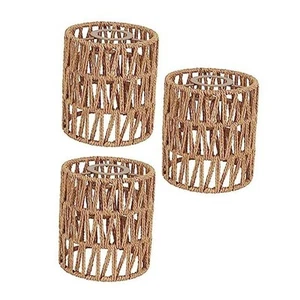 3 Pack Rattan Lamp Shade Small Boho Shades Replacement - Pendant 1.35 Pounds - Picture 1 of 8
