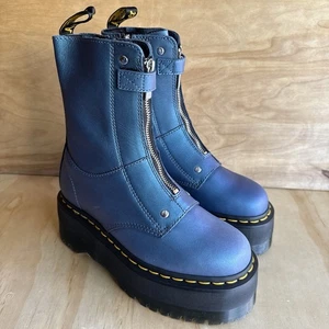 NEU Dr. Martens Jetta Hi Max Metallic Plateau Stiefel dunkelblau Damengröße 6 - Bild 1 von 11