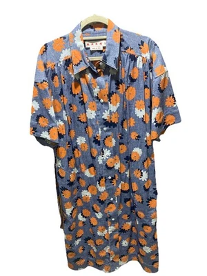 Marni Button-Up Dress Size 44 Floral Short Sleeve Casual Grandmacore US 14-16 - Image 1 of 4