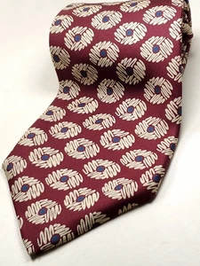 LIBERTY of LONDON Vintage 100% Silk Tie 56" Short Burgundy Red White Blue NEW - Picture 1 of 5