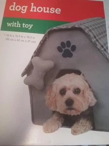 Pet Shoppe Hundehütte & Knochenspielzeug für kleine -10 Pfund Hund faltbar weich waschbar NEU! - Bild 1 von 1