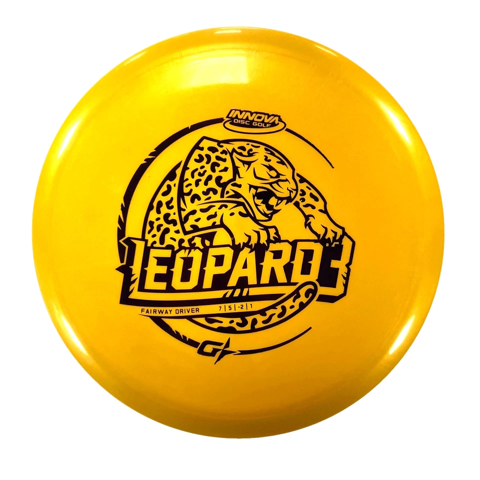 NEW DISC GOLF INNOVA GSTAR LEOPARD3 FAIRWAY DRIVER 166g YELLOW W/ PURPLE FOIL - Image 1 of 1