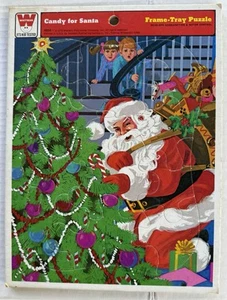 Candy For Santa 1975 Whitman Christmas Frame Tray Puzzle No. 4505A Vintage - Picture 1 of 3