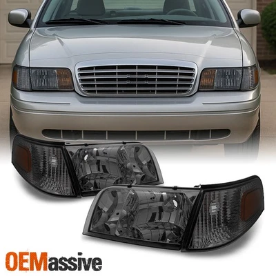 Faros de humo Crown Victoria Fit 98-11 + luces de señalización de esquina de repuesto 4 piezas Foto 1 de 4