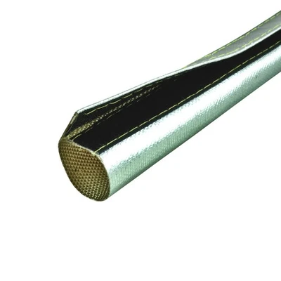 DL-RACING.COM 1m Aluminium Hitzeschutzschlauch Klettverschluss Kabelschutz Fiberglas Schlauch