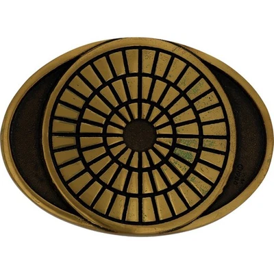 Nova Fivela de Cinto de Latão Op Art Ilusão Óptica Psicodélica Fractal Hippie Antiga - Imagem 1 de 4