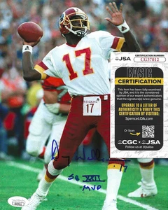 Doug Williams Signed 8x10 Photo JSA COA #CG37012 Washington Redskins SB XXII MVP - Imagen 1 de 2