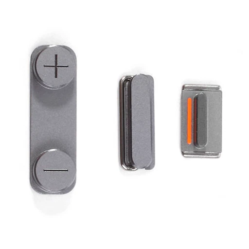 Set 3 Tastini laterali Argento per versione Nera Apple iPhone 5S - Immagine 1 di 1