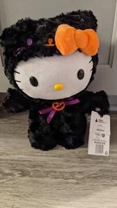 2023 Sanrio Hello Kitty Halloween Greeter Black Cat Fuzzy Costume New 18in - Picture 1 of 1