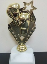 Boxing award or trophy, Golden Gloves, comes with engraving, about 7.25" high