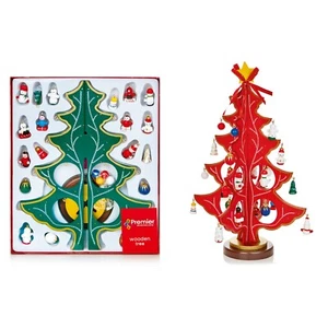 Christmas Tree With Decorations 25 Baubles Red or Green 28cm Premier TD02753 - Picture 1 of 7