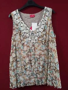 Together Crotchet Crinkle Top Multicoloured Size UK 22 DH016 AA 09 - Picture 1 of 4